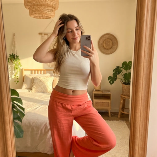 Profitez aujourd'hui seulement d'une réduction de 70 % sur le pantalon corail.