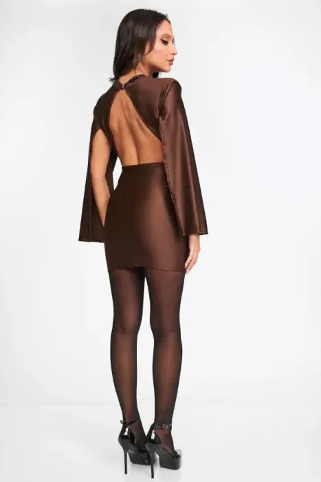 Nur heute 70 % Rabatt auf das Cape-Kleid „Dark Bloom“